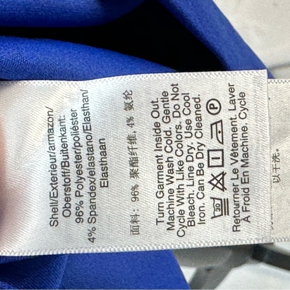 DKNY Sleeveless Round Neck Decorative Side Button Mini Dress - Blue - size 6 - Picture 7 of 10